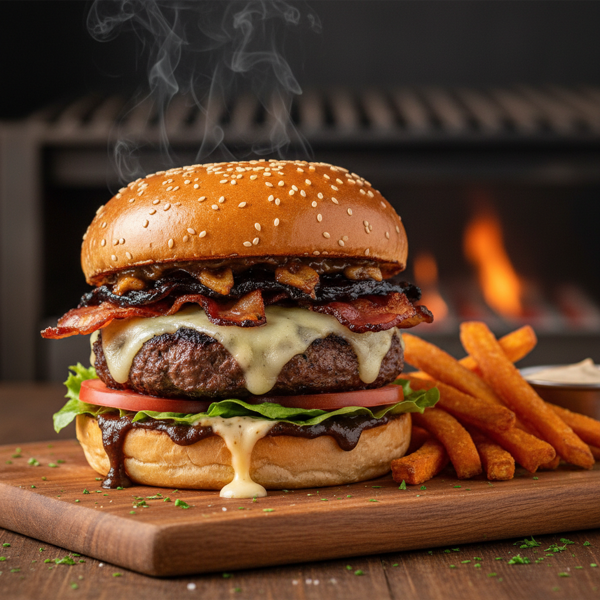 Smoky Garlic Cheddar Burgers recipe