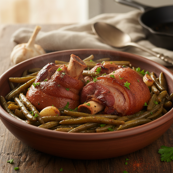 Smoky Green Beans with Ham Hocks recipe