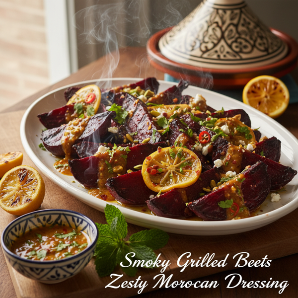Smoky Grilled Beets with Zesty Moroccan Dressing recipe