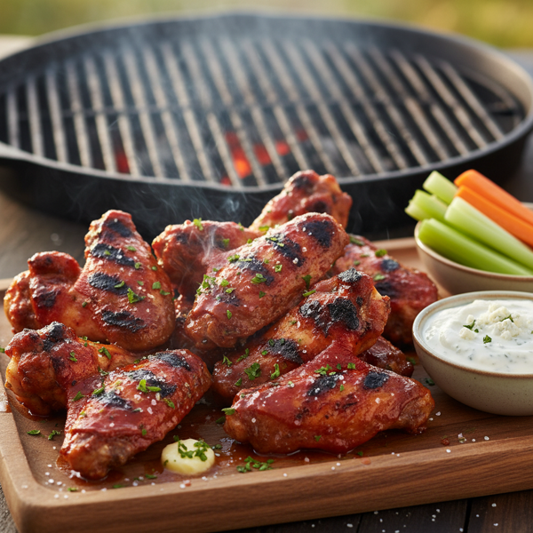 Smoky Grilled Buffalo Chicken Wings recipe