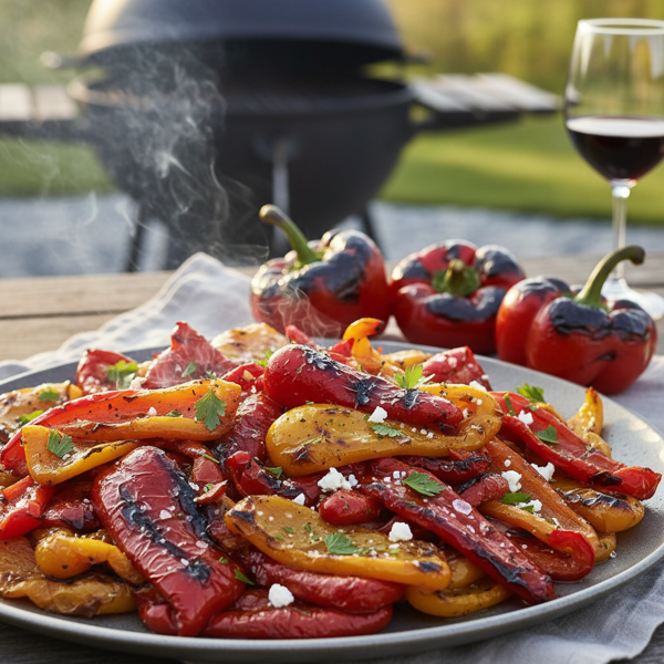 Smoky Grilled Roasted Bell Peppers recipe