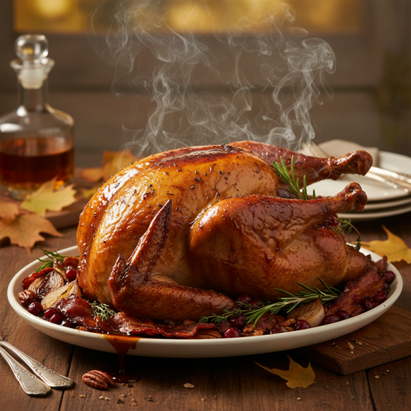 Smoky Maple-Bourbon Infused Roasted Turkey recipe
