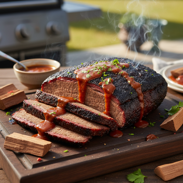 Smoky Mesquite Beef Brisket with Zesty BBQ Sauce recipe