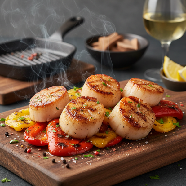 Smoky Pepper Grilled Scallops recipe