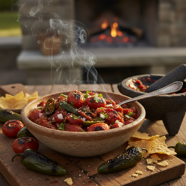 Smoky Roasted Jalapeno and Tomato Salsa recipe