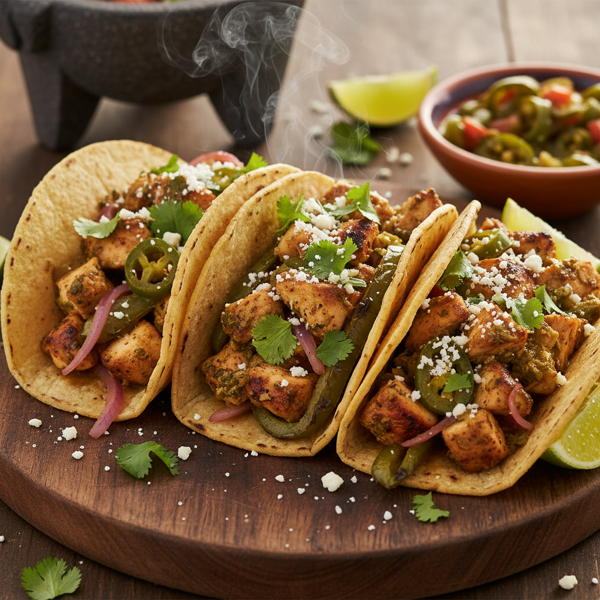 Smoky Roasted Tomatillo Chicken Tacos recipe