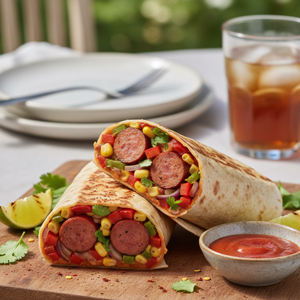 Smoky Sausage and Veggie Tortilla Wrap recipe