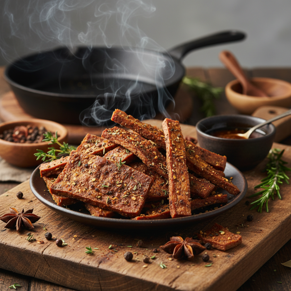 Smoky Savory Tofu Jerky recipe