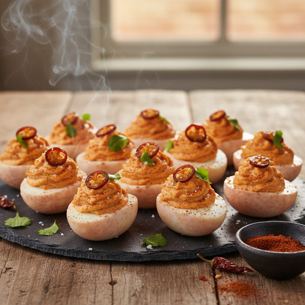 Smoky Spiced Chile Devil Eggs recipe