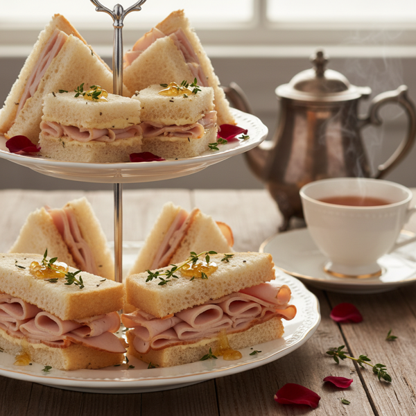 Smoky Turkey Tea Sandwiches with Earl Grey Honey Butter recipe