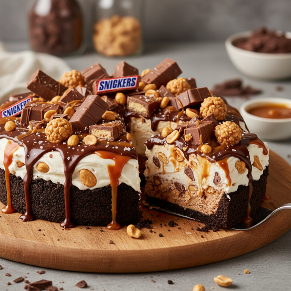 Snickers Delight Ice Cream Pie recipe
