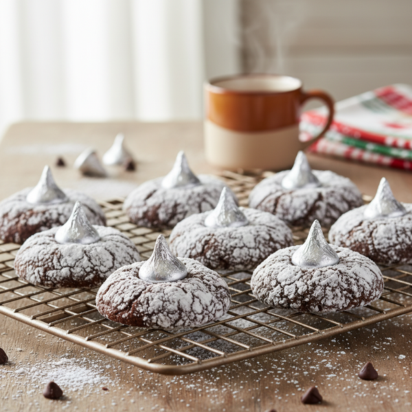 Snow-Capped Chocolate Kiss Cookies recipe