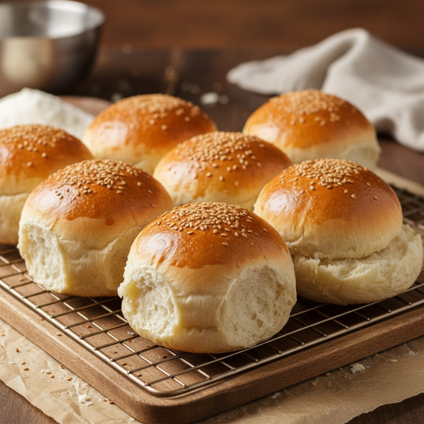 Soft & Tasty Homemade Hamburger Buns recipe