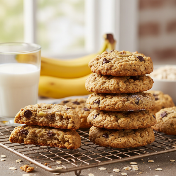 Soft and Chewy Banana Oatmeal Cookies recipe