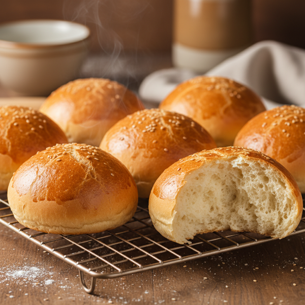 Soft and Fluffy Homemade Hamburger Buns recipe