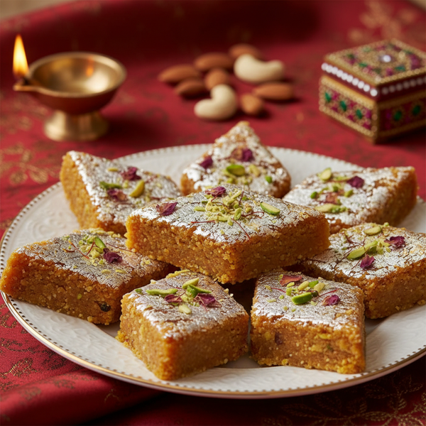 Sooji Ki Festive Burfi recipe