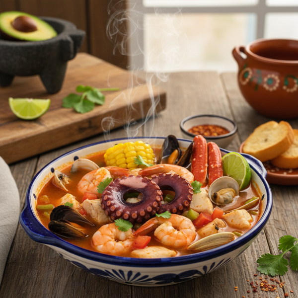 Sopa de Mariscos: Mexican Shrimp and Octopus Delight recipe