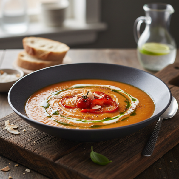 Sophisticated Roasted Red Pepper Coconut Soup recipe