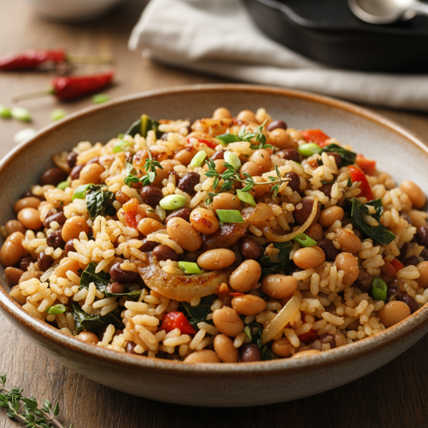 Soulful Vegetarian Black-Eyed Peas & Rice Medley recipe