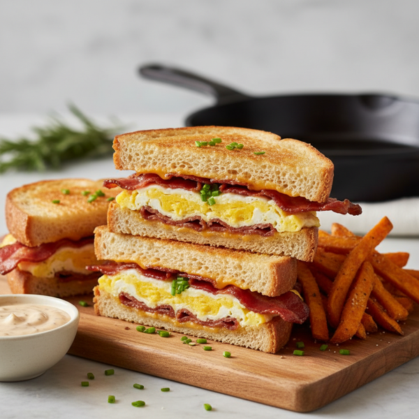 Southern Bacon & Egg Toast Sandwiches recipe