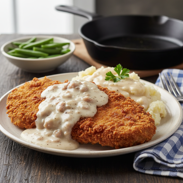 Southern Chicken Fried Steak with Rich Cream Gravy recipe