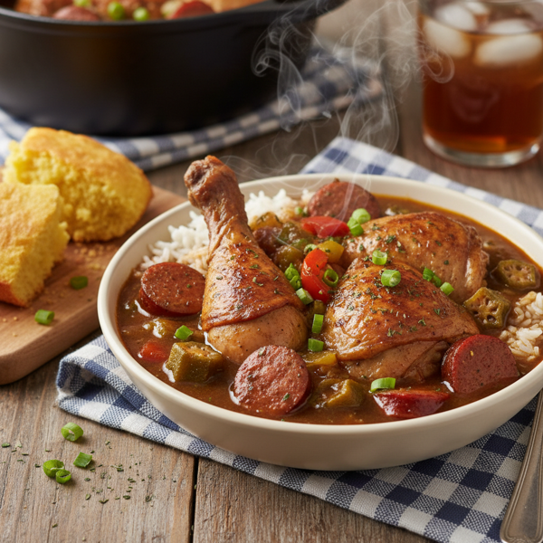 Southern Chicken & Sausage Gumbo Delight recipe