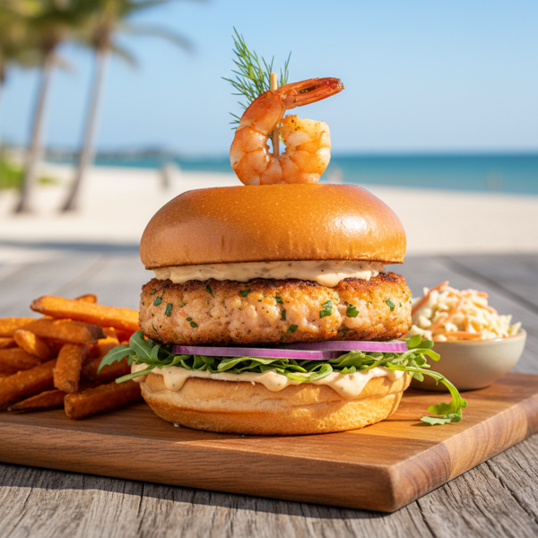 Southern Coastal Shrimp Burger Delight recipe