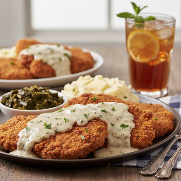 Southern Comfort Chicken Fried Cube Steaks with Creamy Gravy recipe