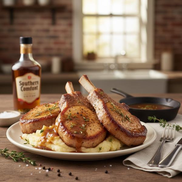 Southern Comfort Pork Chops with Savory Gravy recipe