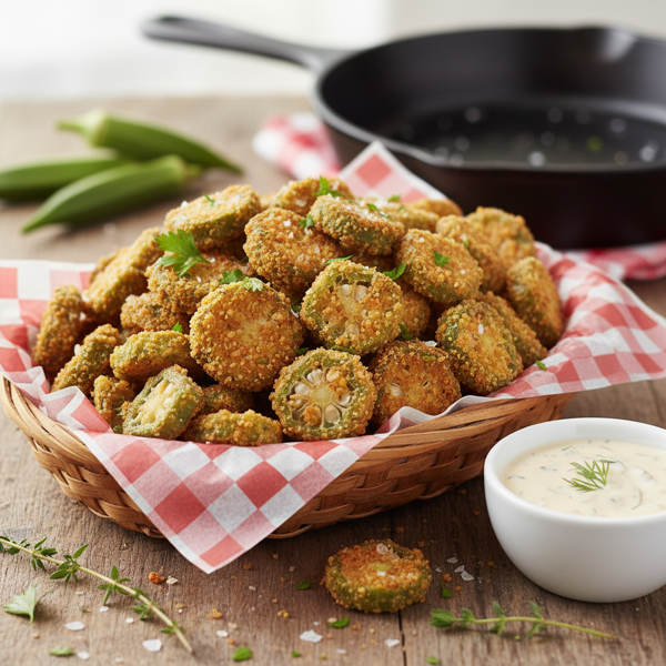 Southern Crunchy Fried Okra Delight recipe