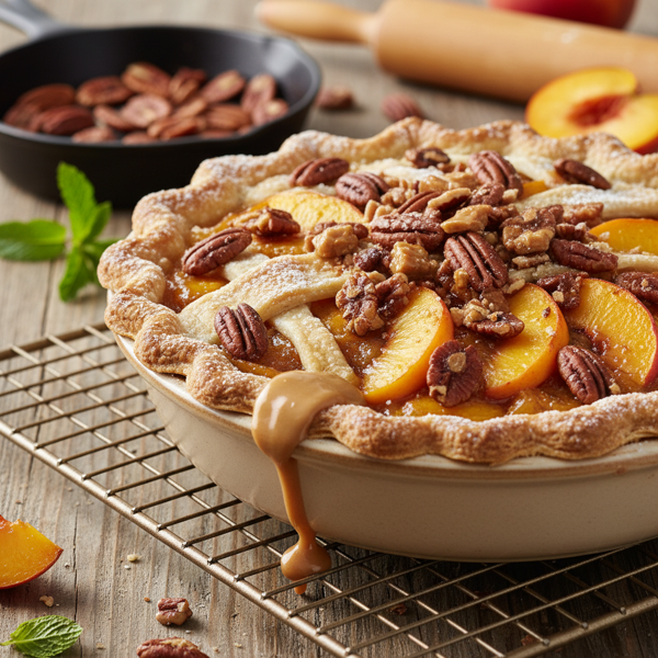 Southern Peach Praline Delight Pie recipe