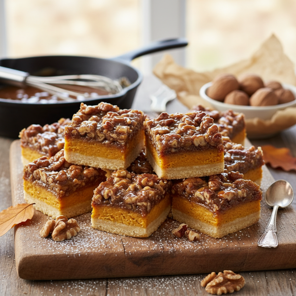 Southern Pumpkin Walnut Praline Delight Bars recipe