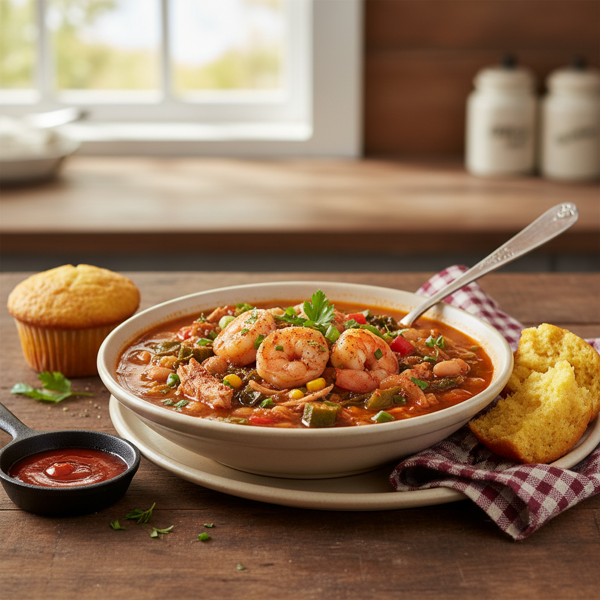 Southern Spiced Turkey & Shrimp Stew recipe