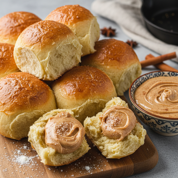 Southern Style Buttery Dinner Rolls with Sweet Cinnamon Butter recipe