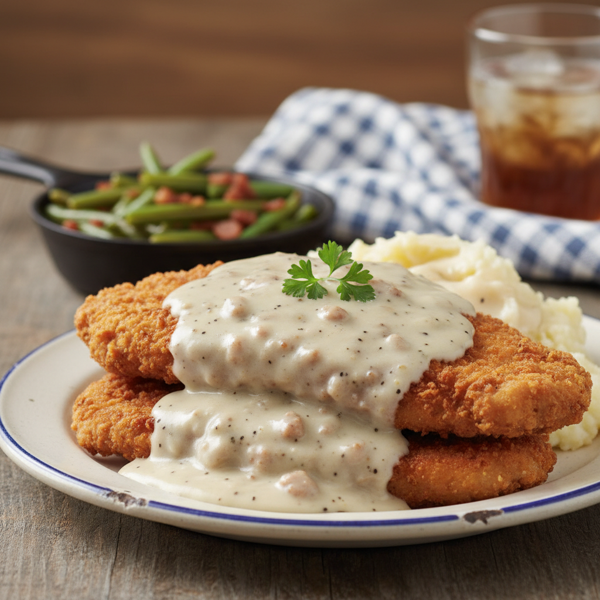 Southern Style Country Fried Steak with Creamy Gravy recipe