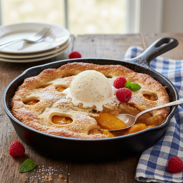 Southern Style Fresh Peach Cobbler Delight recipe
