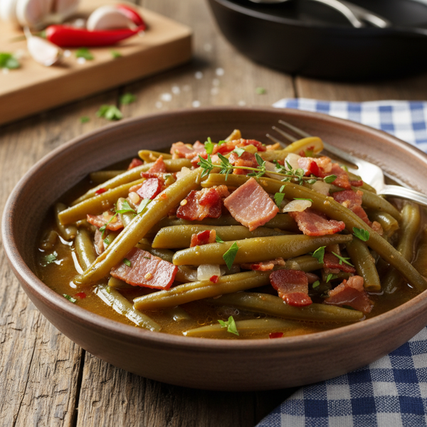 Southern Style Green Beans with Bacon or Ham recipe