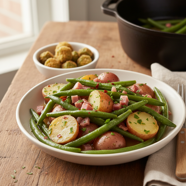 Southern Style Pole Beans with New Potatoes recipe