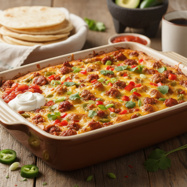 Southwest Sausage & Cheese Breakfast Casserole recipe