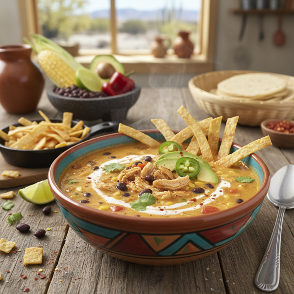 Southwestern Creamy Chicken Tortilla Soup recipe