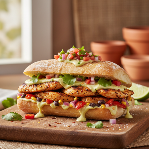 Southwestern Spicy Chicken Ciabatta Delight recipe