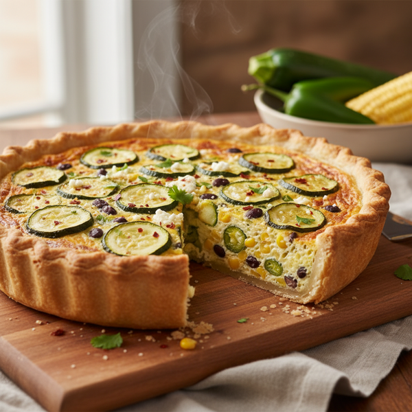 Southwestern Zucchini and Green Chile Quiche recipe