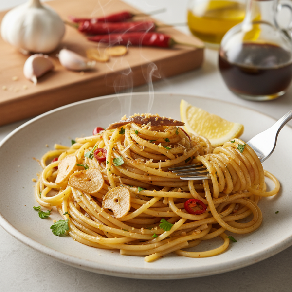 Spaghetti Aglio Olio e Colatura recipe
