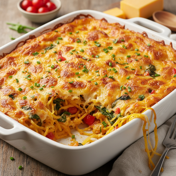 Spaghetti Squash Cheesy Delight Casserole recipe
