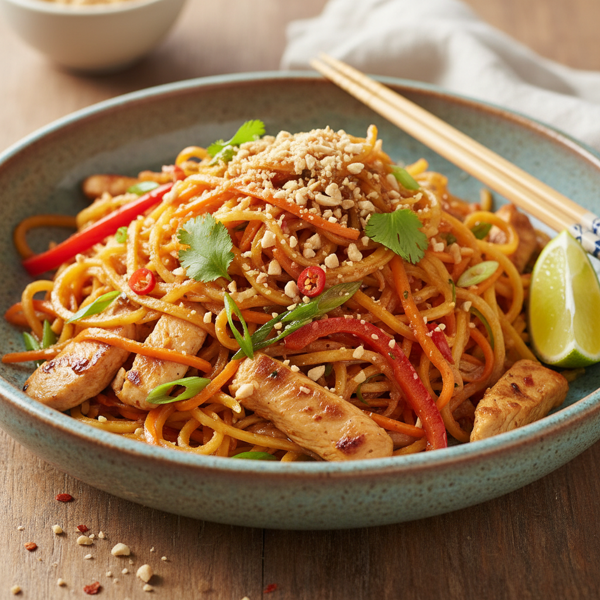 Spaghetti Squash Chicken Pad Thai Delight recipe