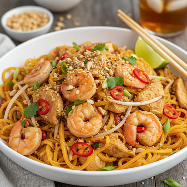 Spaghetti Squash Chicken Pad Thai Deluxe recipe