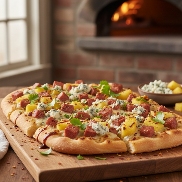 Spam & Pineapple Blue Cheese Flatbread Pizza recipe