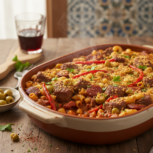 Spanish-Style Beef and Macaroni Casserole recipe