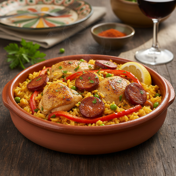 Spanish-Style Chicken and Chorizo Rice Bowl recipe