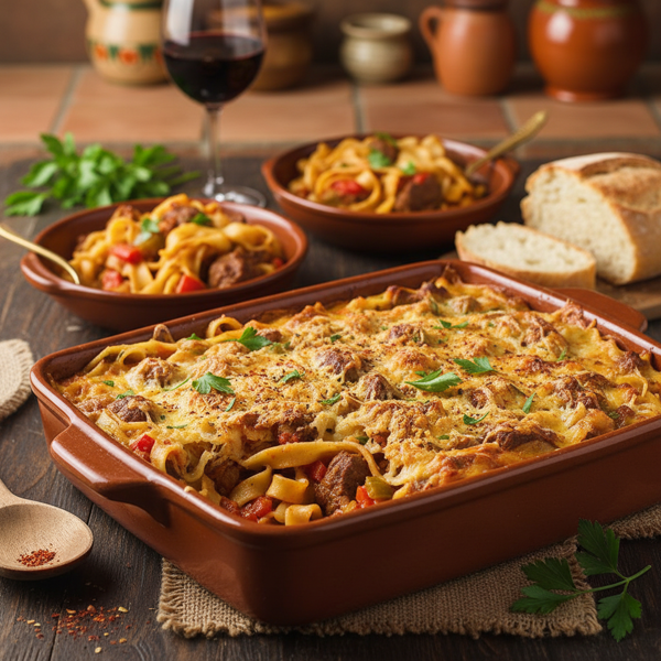 Spanish Beef Noodle Casserole recipe
